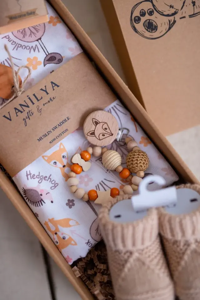 Erkek Bebek Hediye Seti - Boho Tilki