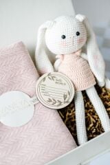 Kız Bebek Amigurumi Tavşan Hediye Seti-Somon