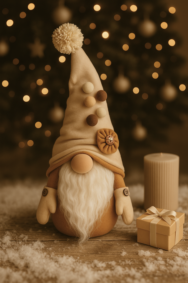 Dekoratif Şans Cücesi Ev Ofis Dekoru-Pompom Boy 35 cm