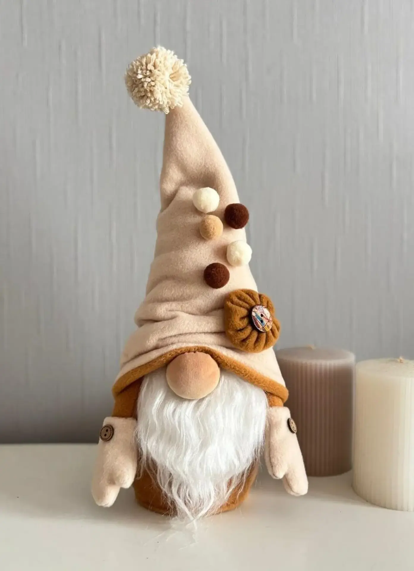 Dekoratif Şans Cücesi Ev Ofis Dekoru-Pompom Boy 35 cm