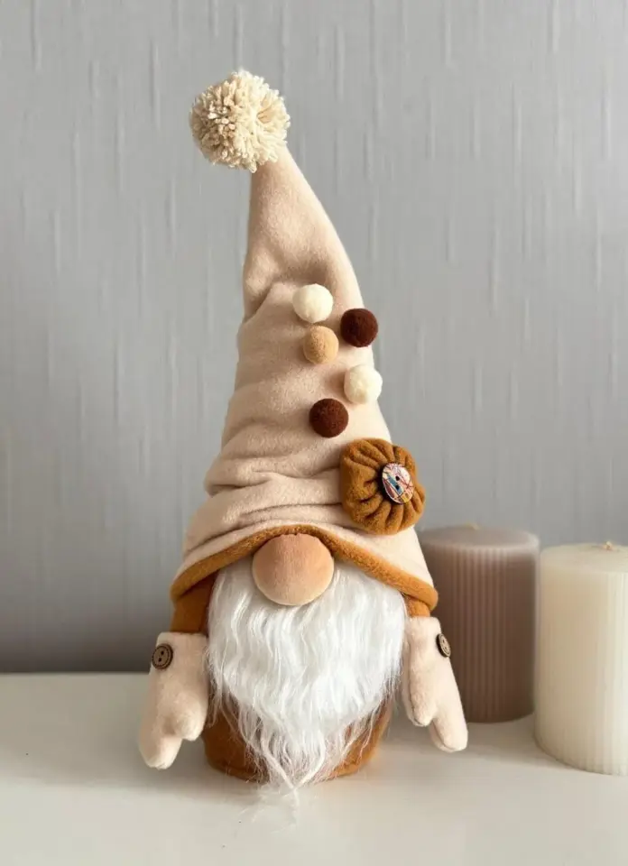 Dekoratif Şans Cücesi Ev Ofis Dekoru-Pompom Boy 35 cm