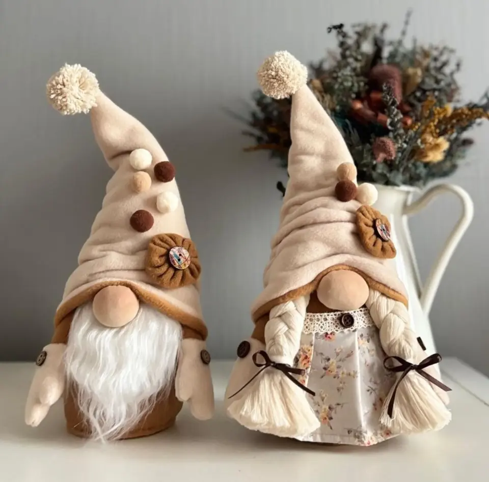 Dekoratif Şans Cücesi Ev Ofis Dekoru-Floral Girl 35 cm