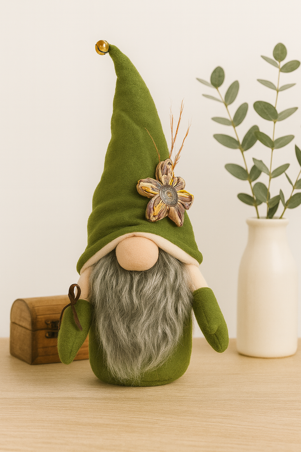 Dekoratif Şans Cücesi Ev Ofis Dekoru-Spring Boy 35 cm