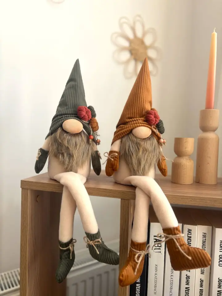 Dekoratif Şans Cücesi Kitap Tutucu Dekor-Velvet Maxi Boy Yeşil 60 cm