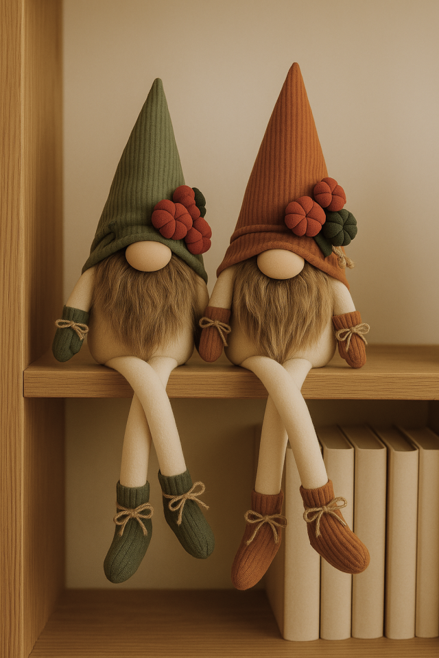 Dekoratif Şans Cücesi Kitap Tutucu Dekor-Velvet Maxi Boy Kiremit 60 cm