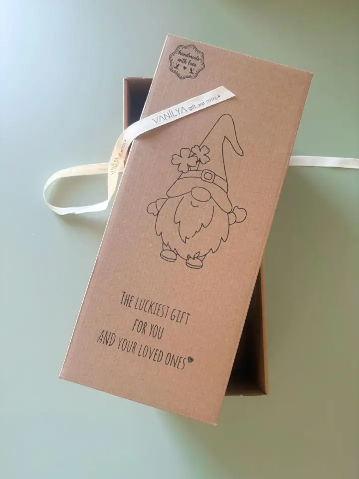 Dekoratif Şans Cücesi Ev Ofis Şömine Dekoru-Winter Boy 35 cm