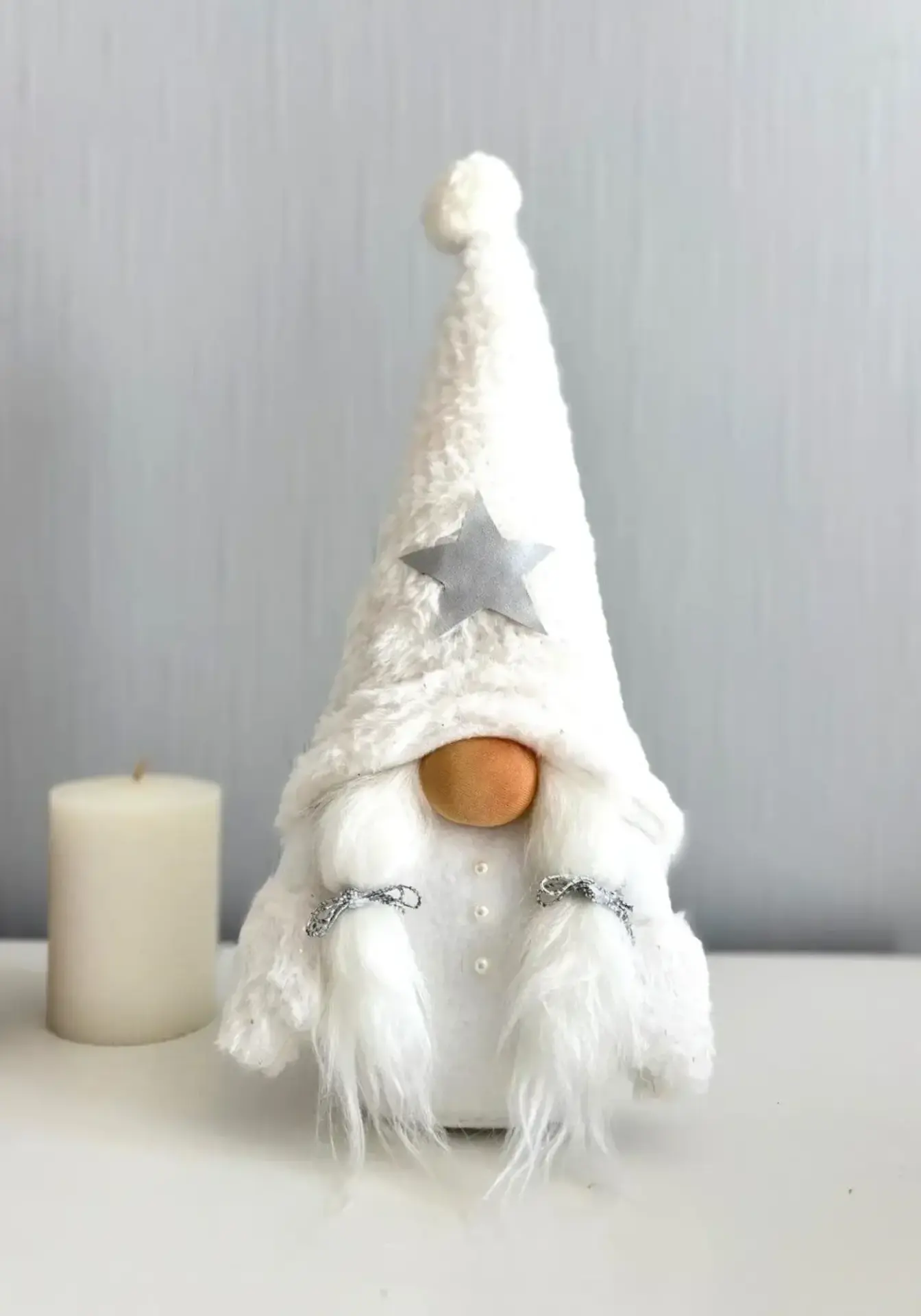 Dekoratif Şans Cücesi Ev Ofis Şömine Dekoru-Winter Girl 35 cm