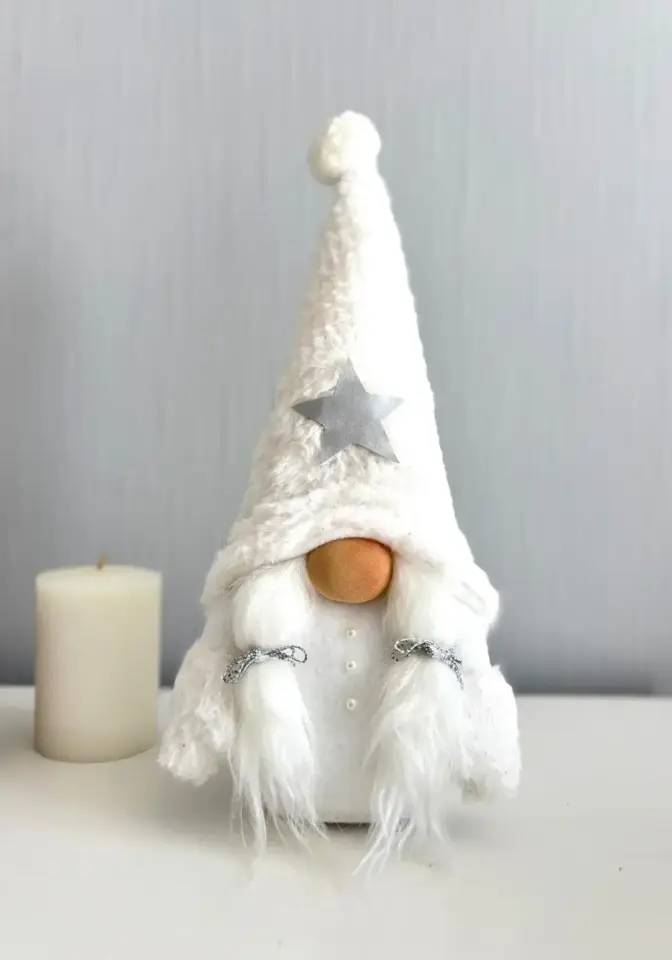 Dekoratif Şans Cücesi Ev Ofis Şömine Dekoru-Winter Girl 35 cm