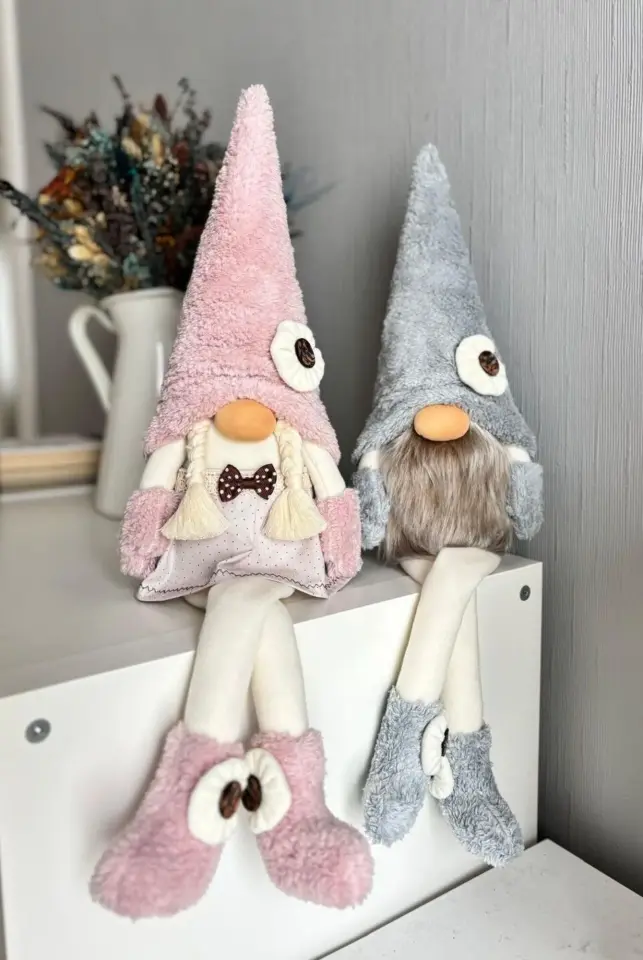 Dekoratif Şans Cücesi Ev Ofis Bebek Odası Dekoru-Baby Pink Girl 60 cm