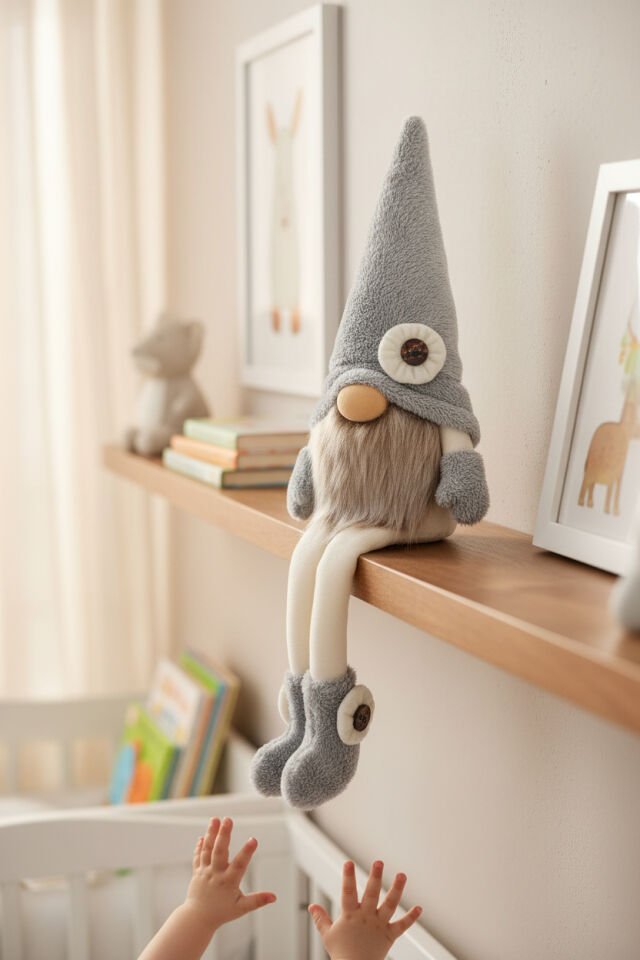 Dekoratif Şans Cücesi Ev Ofis Bebek Odası  Dekoru-Baby Blue Boy 60 cm