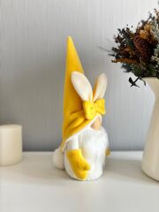 Dekoratif Şans Cücesi Ev Ofis Bebek Odası Dekoru-Rabbit Boy Sarı 35 cm