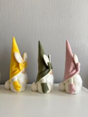 Dekoratif Şans Cücesi Ev Ofis Bebek Odası Dekoru-Rabbit Boy Sarı 35 cm