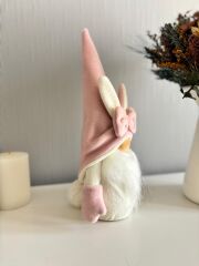 Dekoratif Şans Cücesi Ev Ofis Bebek Odası Dekoru-Rabbit Boy Pudra 35 cm