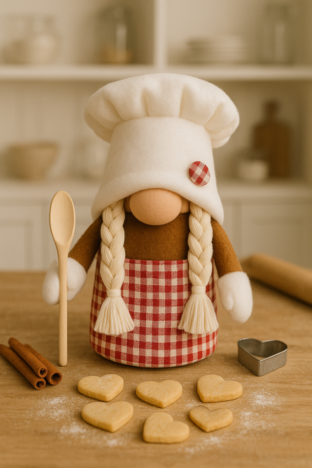 Dekoratif Şans Cüceleri Ev Ofis Dekoru-Chef Boy ve Chef Girl 2li Set Aşçı Cüceler 25 cm