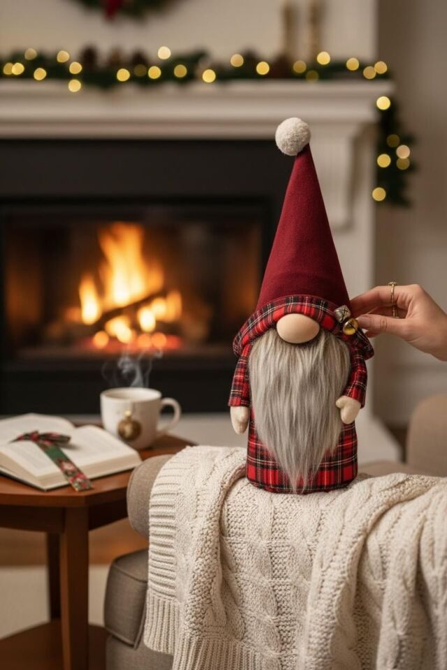 Yılbaşı Cücesi Kırmızı Ekoseli-Berry Jolly 55 cm