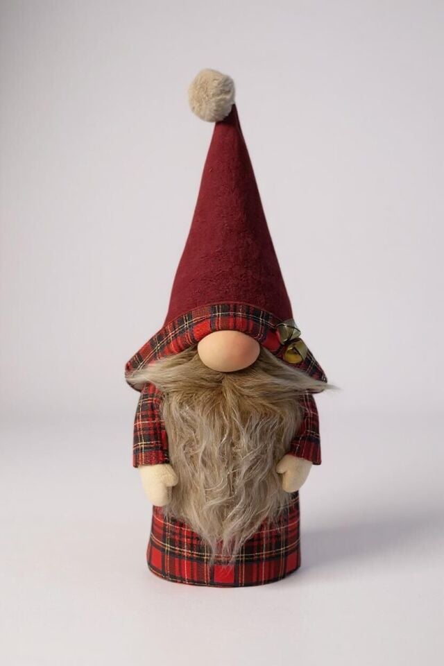 Dekoratif Şans Cücesi Kitap Tutucu Ev Ofis Salon Dekoru-Yılbaşı Cücesi Berry Jolly 55 cm