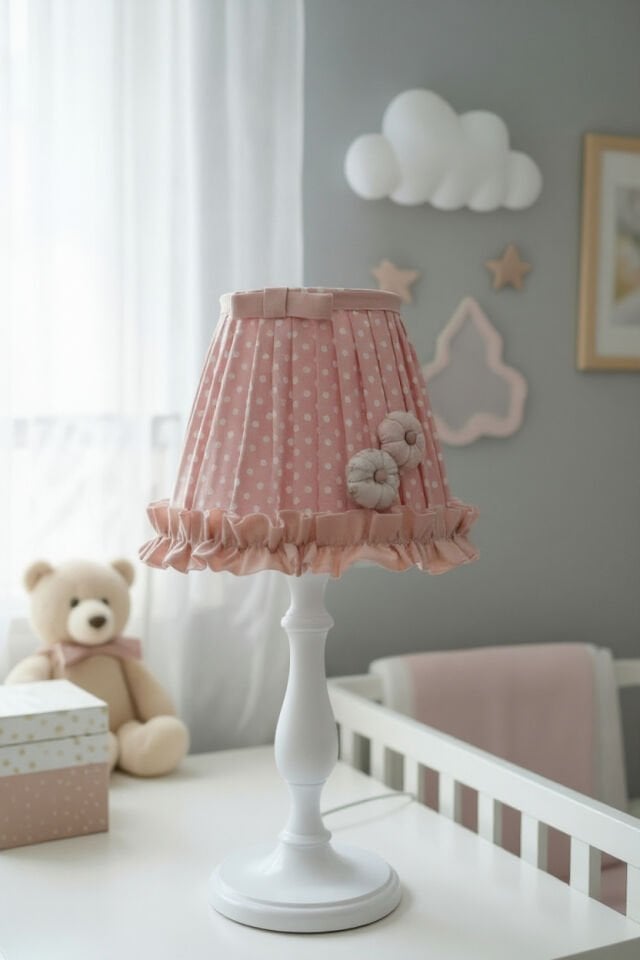 Bebek Odası Abajuru-Blush Rose