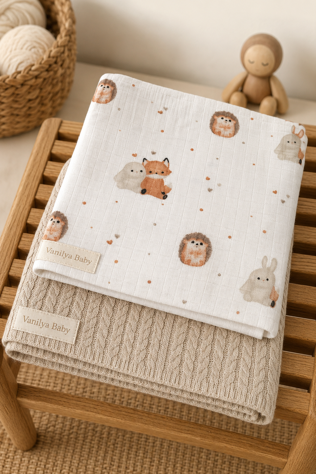 Bebek Müslin Örtü ve Battaniye Seti – Little Friends