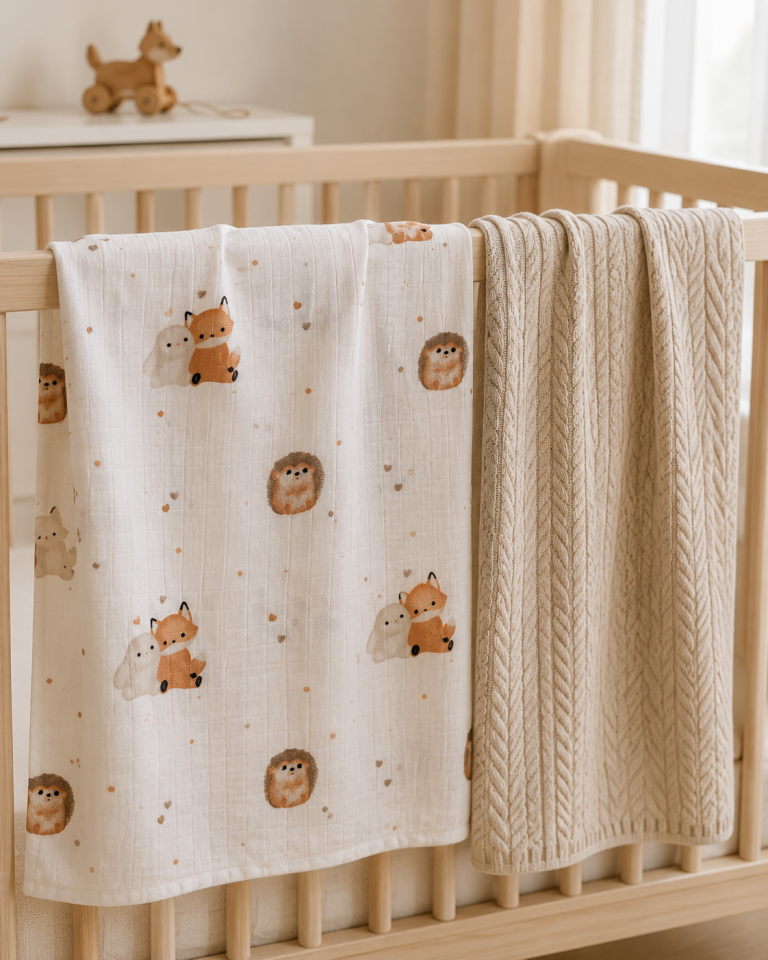 Bebek Müslin Örtü ve Battaniye Seti – Little Friends